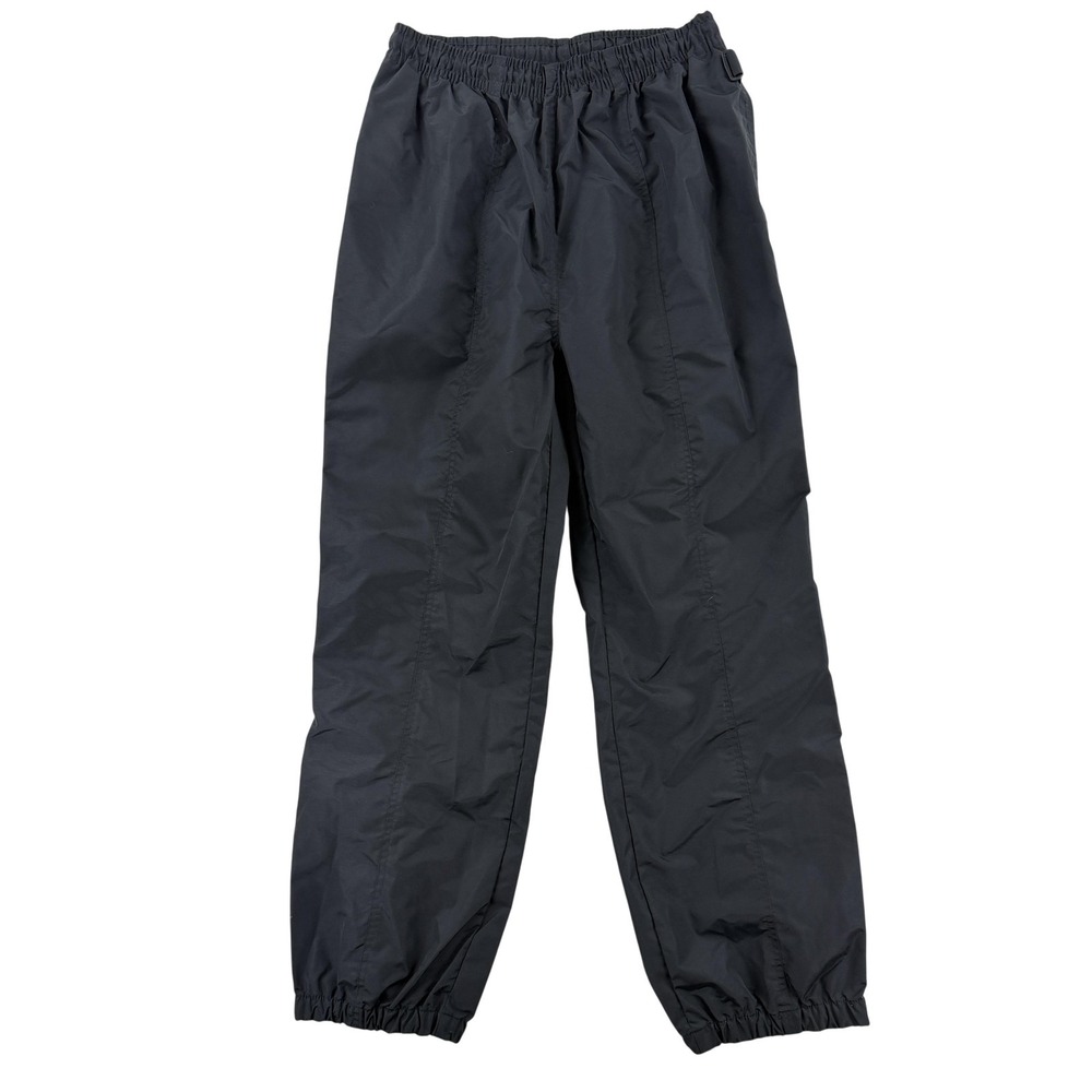 White Sierra Rain Pants Mens Small Black Nylon Hiking Elastic Waist Cuffs